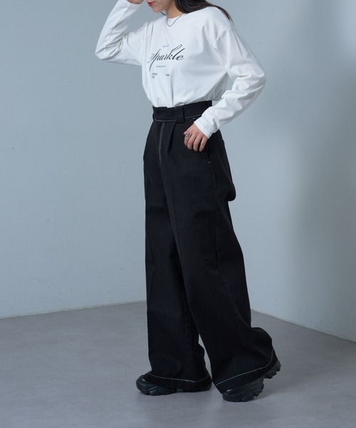 COLONY 2139（コロニートゥーワンスリーナイン）の「ワイドレッグチノパンツ（チノパンツ・レディース・ホワイト/キャメル/ブラック・SMALL/MEDIUM）」の10枚目の写真