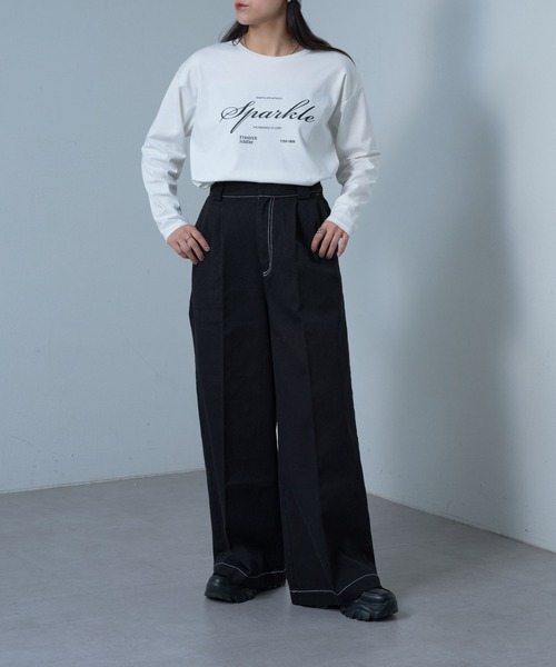 COLONY 2139（コロニートゥーワンスリーナイン）の「ワイドレッグチノパンツ（チノパンツ・レディース・ホワイト/キャメル/ブラック・SMALL/MEDIUM）」の9枚目の写真