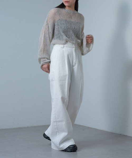 COLONY 2139（コロニートゥーワンスリーナイン）の「ワイドレッグチノパンツ（チノパンツ・レディース・ホワイト/キャメル/ブラック・SMALL/MEDIUM）」の18枚目の写真