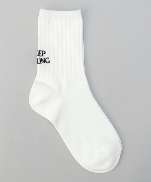coen（コーエン）の「配色ロゴ刺繍リブソックス（ソックス/靴下・レディース・オフホワイト/ブラック/グレー/ダークグレー/ネイビー・FREE）」の6枚目の写真
