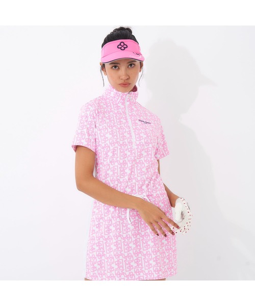 美品✨マリクレール ゴルフ ナイロンジャケット 千鳥柄 ロゴチャーム 刺繍 XL marie claire（マリ・クレール）の「marie claire GOLF/マリ