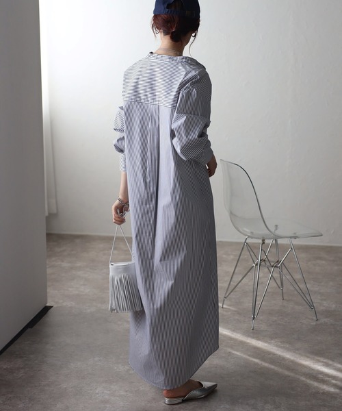 ボンポワン♡シャツワンピース キーネックデニムシャツワンピース – ABITOKYO （ アビ