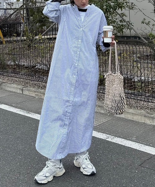 ボンポワン♡シャツワンピース ライトグレンチェックシャツワンピース｜BIGI online store