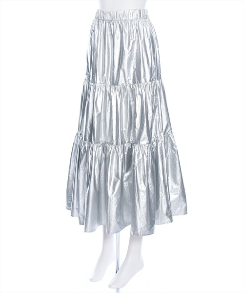 clear（クリア）の「グリッターティアードロングスカート/シャイニー（スカート・レディース・ブラック/シルバー・F）」の3枚目の写真