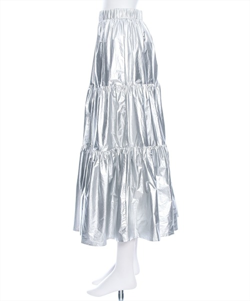 clear（クリア）の「グリッターティアードロングスカート/シャイニー（スカート・レディース・ブラック/シルバー・F）」の4枚目の写真