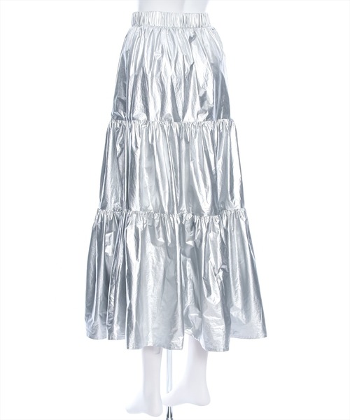 clear（クリア）の「グリッターティアードロングスカート/シャイニー（スカート・レディース・ブラック/シルバー・F）」の5枚目の写真