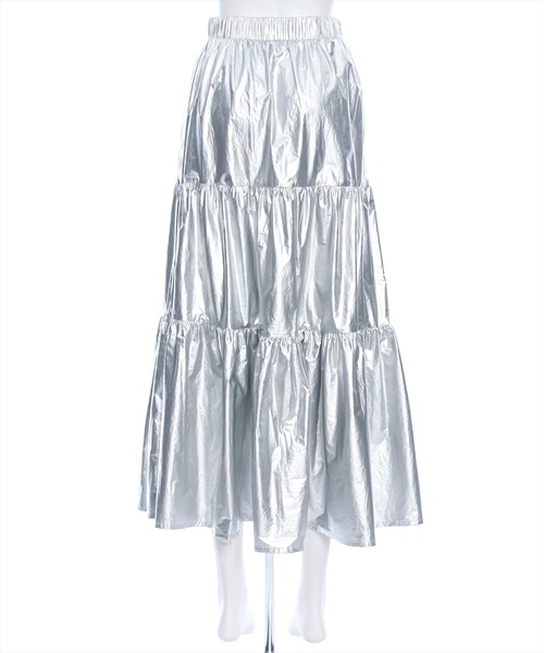 clear（クリア）の「グリッターティアードロングスカート/シャイニー（スカート・レディース・ブラック/シルバー・F）」の6枚目の写真