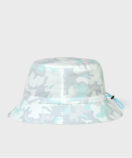 Psycho Bunny（サイコバニー）の「[GOLF]ドットエアー カモバニー バケットハット（ハット・メンズ・ダークグレー/ホワイト・FREE）」の4枚目の写真
