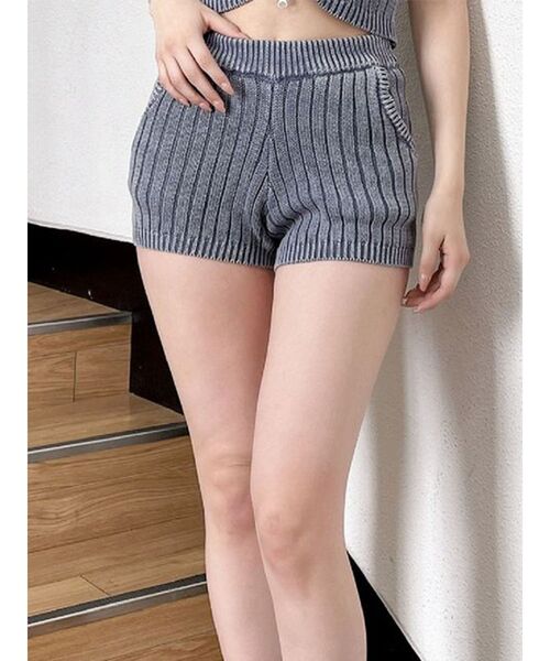 GYDA（ジェイダ）の「【SETUP着用可】ブリーチワイドリブニットショートパンツ（その他パンツ・レディース・オフホワイト/ブラック/ネイビー・FREE）」の4枚目の写真