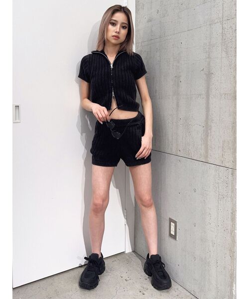 GYDA（ジェイダ）の「【SETUP着用可】ブリーチワイドリブニットショートパンツ（その他パンツ・レディース・オフホワイト/ブラック/ネイビー・FREE）」の12枚目の写真