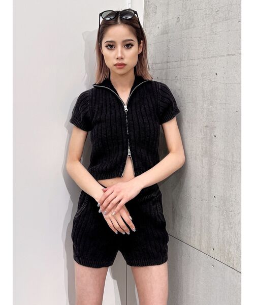 GYDA（ジェイダ）の「【SETUP着用可】ブリーチワイドリブニットショートパンツ（その他パンツ・レディース・オフホワイト/ブラック/ネイビー・FREE）」の15枚目の写真