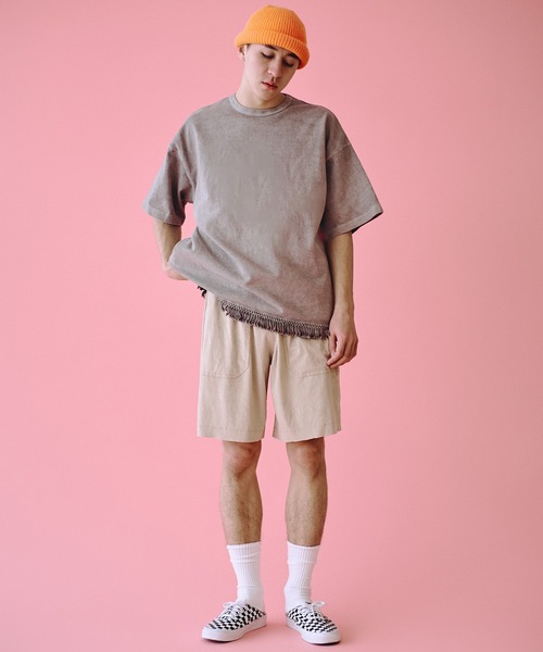 Universal Style Wear（ユニバーサルスタイルウェア）の「Universal Style Wear フリンジ Tee（Tシャツ/カットソー・メンズ・スミクロ/ブラウン/カーキ/グレイッシュベージュ・MEDIUM/X-LARGE/LARGE）」の5枚目の写真