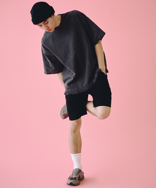 Universal Style Wear（ユニバーサルスタイルウェア）の「Universal Style Wear フリンジ Tee（Tシャツ/カットソー・メンズ・スミクロ/ブラウン/カーキ/グレイッシュベージュ・MEDIUM/X-LARGE/LARGE）」の13枚目の写真