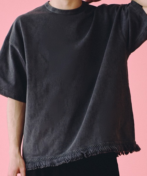 Universal Style Wear（ユニバーサルスタイルウェア）の「Universal Style Wear フリンジ Tee（Tシャツ/カットソー・メンズ・スミクロ/ブラウン/カーキ/グレイッシュベージュ・MEDIUM/X-LARGE/LARGE）」の14枚目の写真