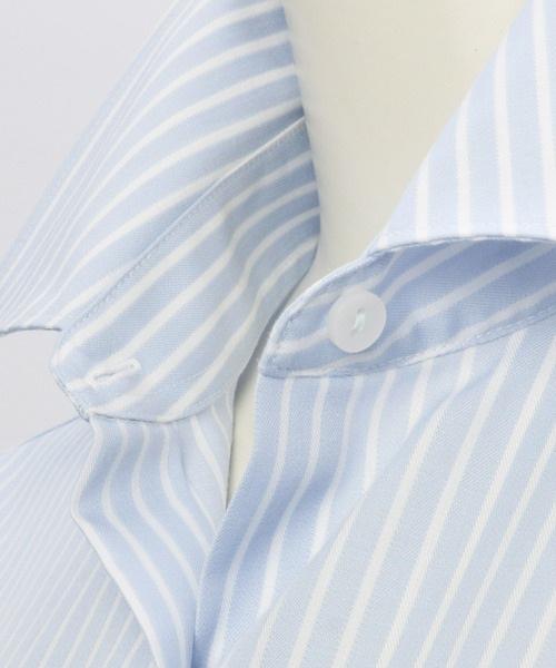 TOKYO SHIRTS(トウキョウシャツ)の「形態安定ノーアイロン レギュラー 7分袖ビジネスワイシャツ(ビジネスシャツ・レディース・ブルー・S/LL/XL/L/M)」の3枚目の写真