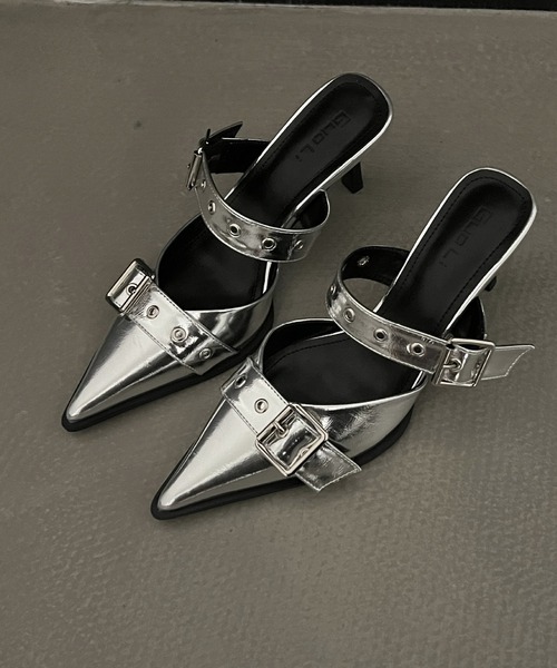 HALEY PESCA（ヘーリーペスカ）の「HALEY PESCA/ポインテッドトゥ　ベルトハイヒールサンダル（サンダル・レディース・ブラック/アイボリー/シルバー・36/40/38）」の13枚目の写真