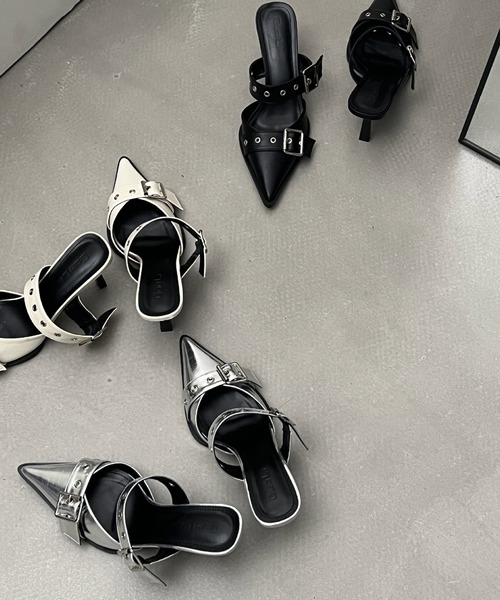 HALEY PESCA（ヘーリーペスカ）の「HALEY PESCA/ポインテッドトゥ　ベルトハイヒールサンダル（サンダル・レディース・ブラック/アイボリー/シルバー・36/40/38）」の18枚目の写真