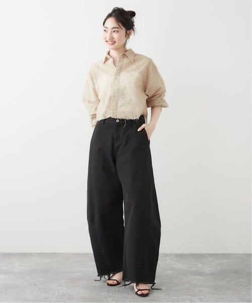 plage(プラージュ)の「《追加》balloon tapered パンツ(デニムパンツ・レディース・ブラック/ホワイト・34/36/38)」の3枚目の写真