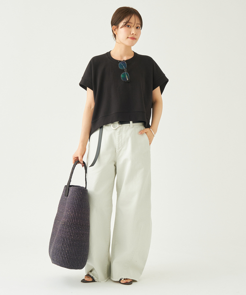 plage(プラージュ)の「《追加》balloon tapered パンツ(デニムパンツ・レディース・ブラック/ホワイト・34/36/38)」の5枚目の写真