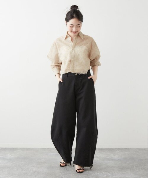 plage(プラージュ)の「《追加》balloon tapered パンツ(デニムパンツ・レディース・ブラック/ホワイト・34/36/38)」の22枚目の写真