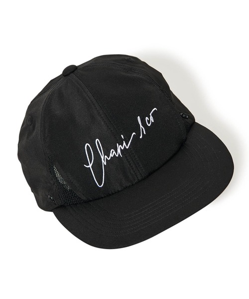 CHARI&CO(チャリアンドコー)の「SCRIPT SUNSHADE 6PANEL CAP(キャップ・メンズ・ブラック・FREE)」の4枚目の写真