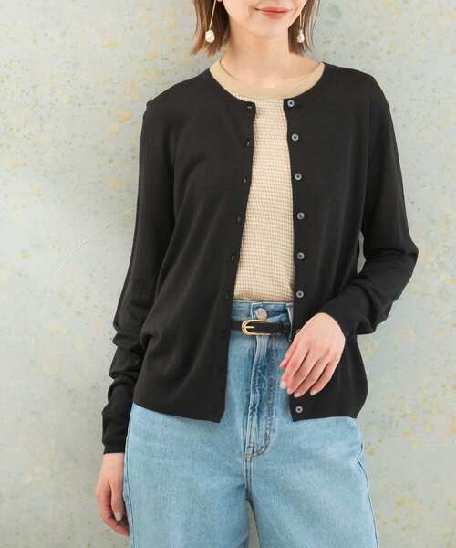 URBAN RESEARCH ROSSO WOMEN（アーバンリサーチ　ロッソ）の「ウォッシャブルカーディガン（カーディガン/ボレロ・レディース・ブラック/ブルー系その他/オレンジ/ホワイト・FREE）」の3枚目の写真