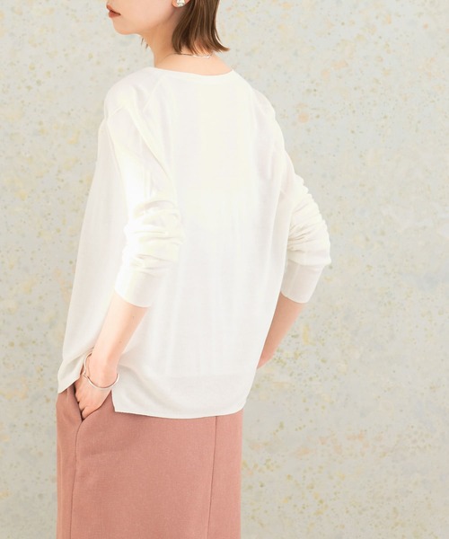 URBAN RESEARCH ROSSO WOMEN（アーバンリサーチ　ロッソ）の「ウォッシャブルカーディガン（カーディガン/ボレロ・レディース・ブラック/ブルー系その他/オレンジ/ホワイト・FREE）」の6枚目の写真