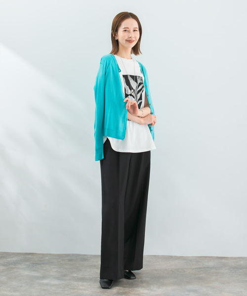 URBAN RESEARCH ROSSO WOMEN（アーバンリサーチ　ロッソ）の「ウォッシャブルカーディガン（カーディガン/ボレロ・レディース・ブラック/ブルー系その他/オレンジ/ホワイト・FREE）」の15枚目の写真