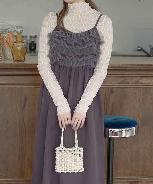 Ambre Neige(アンブルネージュ)の「ガラシアーハイネックトップス/【WEB/EC限定商品】(Tシャツ/カットソー・レディース・アイボリー/ブラック/ピンク/ダークブラウン・FREE)」の7枚目の写真