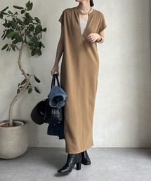 DouDou | 【一部カラーWEB限定】深Vスウェットワンピース(ワンピース)