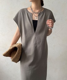 【一部カラーWEB限定】深Vスウェットワンピース