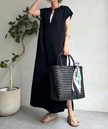 DouDou | 【一部カラーWEB限定】深Vスウェットワンピース(ワンピース)