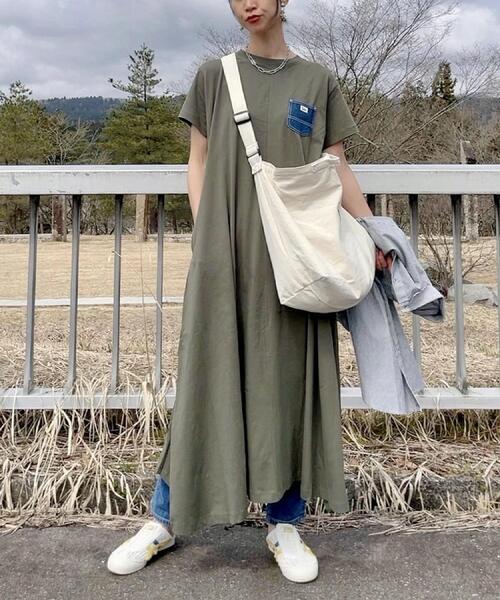 Lee(リー)の「Lee(リー)デニムポケットワンピース(Tシャツ/カットソー・レディース・オリーブ・M/L/XL)」の10枚目の写真