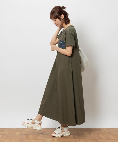Lee(リー)の「Lee(リー)デニムポケットワンピース(Tシャツ/カットソー・レディース・オリーブ・M/L/XL)」の13枚目の写真