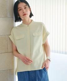 CROSS FUNCTION（クロスファンクション）の「《洗える・シワになりにくい・UVカット・接触冷感》サマナチュラバンドカラーブラウス【CF/クロスファンクション】（シャツ/ブラウス）」