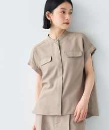 CROSS FUNCTION（クロスファンクション）の「《洗える・シワになりにくい・UVカット・接触冷感》サマナチュラバンドカラーブラウス【CF/クロスファンクション】（シャツ/ブラウス）」