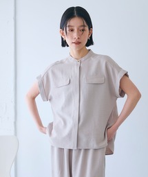 CROSS FUNCTION（クロスファンクション）の「《洗える・シワになりにくい・UVカット・接触冷感》サマナチュラバンドカラーブラウス【CF/クロスファンクション】（シャツ/ブラウス）」