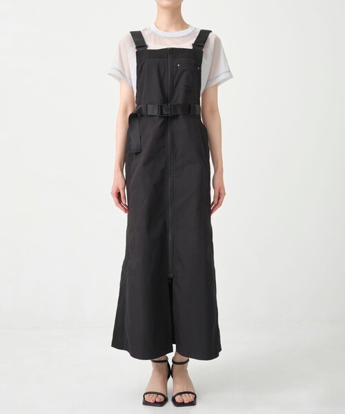 CITY TOKYO（シティトウキョウ）の「＜2WAY＞＜手洗い可能＞＜UVカット＞フロントファスナーナイロンジャンスカ（ジャンパースカート・レディース・ブラック/カーキ・1/2）」の6枚目の写真