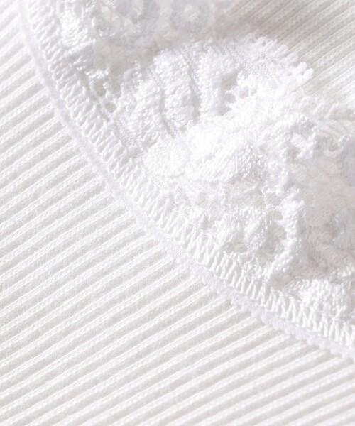 quaranciel（カランシエル）の「quaranciel:〈洗濯機可能〉リブ レース タンクトップ（キャミソール・レディース・ホワイト/ブラック・ONE SIZE）」の8枚目の写真