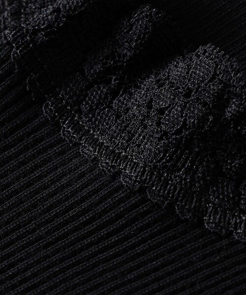 quaranciel（カランシエル）の「quaranciel:〈洗濯機可能〉リブ レース タンクトップ（キャミソール・レディース・ホワイト/ブラック・ONE SIZE）」の9枚目の写真