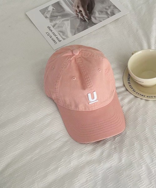 LAFFMO（ラフモ）の「ロゴ刺繍キャップ（キャップ・レディース・ホワイト/ボルドー/ピンク/ライトグリーン/イエロー/モカ/ネイビー/パープル/オフホワイト/グレー/ブラック・F）」の10枚目の写真