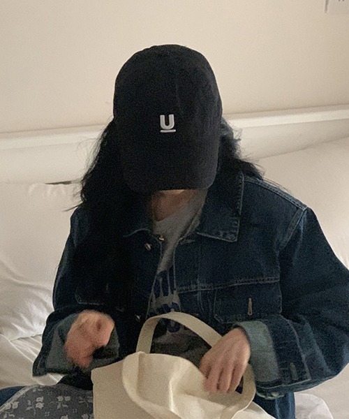 LAFFMO（ラフモ）の「ロゴ刺繍キャップ（キャップ・レディース・ホワイト/ボルドー/ピンク/ライトグリーン/イエロー/モカ/ネイビー/パープル/オフホワイト/グレー/ブラック・F）」の3枚目の写真