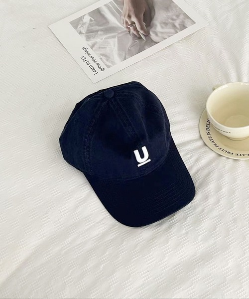 LAFFMO（ラフモ）の「ロゴ刺繍キャップ（キャップ・レディース・ホワイト/ボルドー/ピンク/ライトグリーン/イエロー/モカ/ネイビー/パープル/オフホワイト/グレー/ブラック・F）」の14枚目の写真