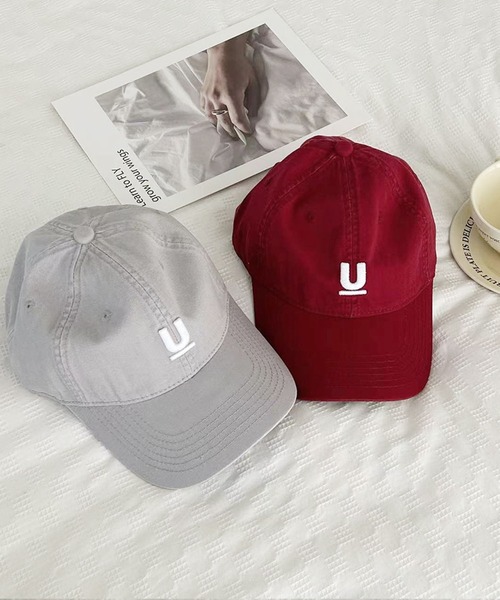 LAFFMO（ラフモ）の「ロゴ刺繍キャップ（キャップ・レディース・ホワイト/ボルドー/ピンク/ライトグリーン/イエロー/モカ/ネイビー/パープル/オフホワイト/グレー/ブラック・F）」の15枚目の写真