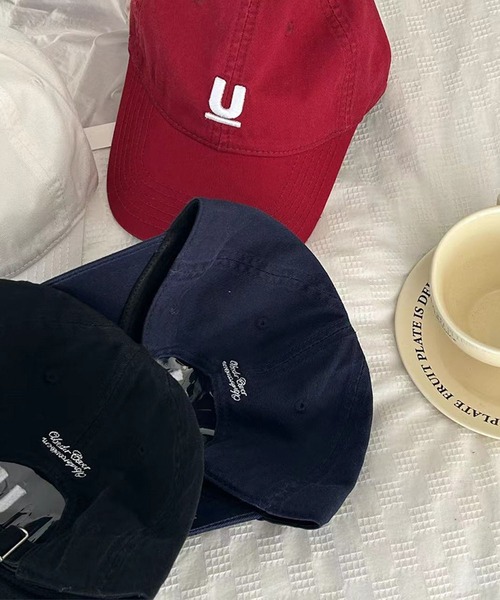 LAFFMO（ラフモ）の「ロゴ刺繍キャップ（キャップ・レディース・ホワイト/ボルドー/ピンク/ライトグリーン/イエロー/モカ/ネイビー/パープル/オフホワイト/グレー/ブラック・F）」の17枚目の写真