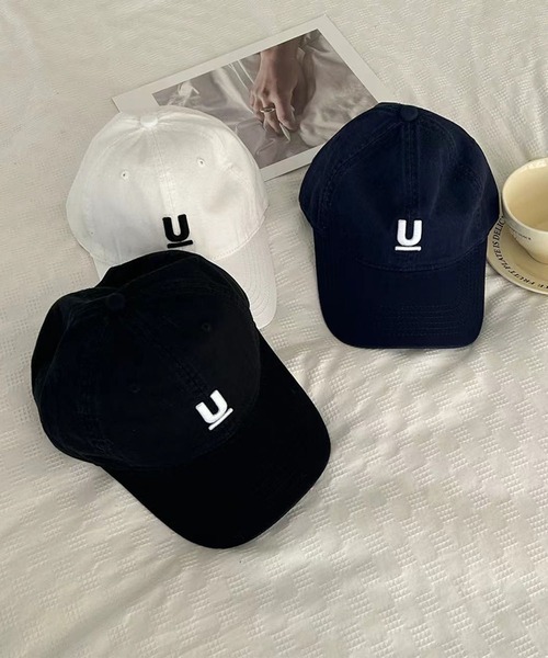 LAFFMO（ラフモ）の「ロゴ刺繍キャップ（キャップ・レディース・ホワイト/ボルドー/ピンク/ライトグリーン/イエロー/モカ/ネイビー/パープル/オフホワイト/グレー/ブラック・F）」の19枚目の写真