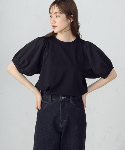 COMME CA ISM（コムサイズム）の「ギャザースリーブカットソー（Tシャツ/カットソー・レディース・ホワイト/グリーン/ブラック・MEDIUM/LARGE）」の19枚目の写真