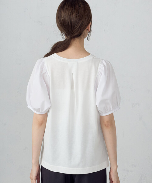 COMME CA ISM（コムサイズム）の「ギャザースリーブカットソー（Tシャツ/カットソー・レディース・ホワイト/グリーン/ブラック・MEDIUM/LARGE）」の8枚目の写真