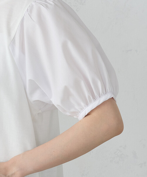 COMME CA ISM（コムサイズム）の「ギャザースリーブカットソー（Tシャツ/カットソー・レディース・ホワイト/グリーン/ブラック・MEDIUM/LARGE）」の10枚目の写真