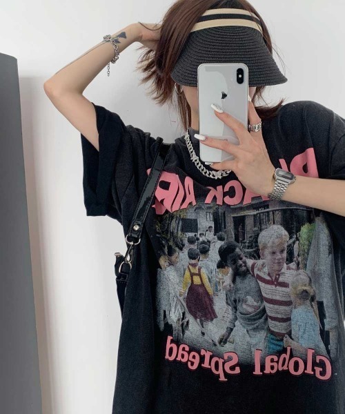 mushwear(マッシュウェア)の「retro washed loose half-sleeved T-shirt(Tシャツ/カットソー・メンズ・ブラック・MEDIUM/LARGE/X-LARGE/XX-LARGE)」の4枚目の写真